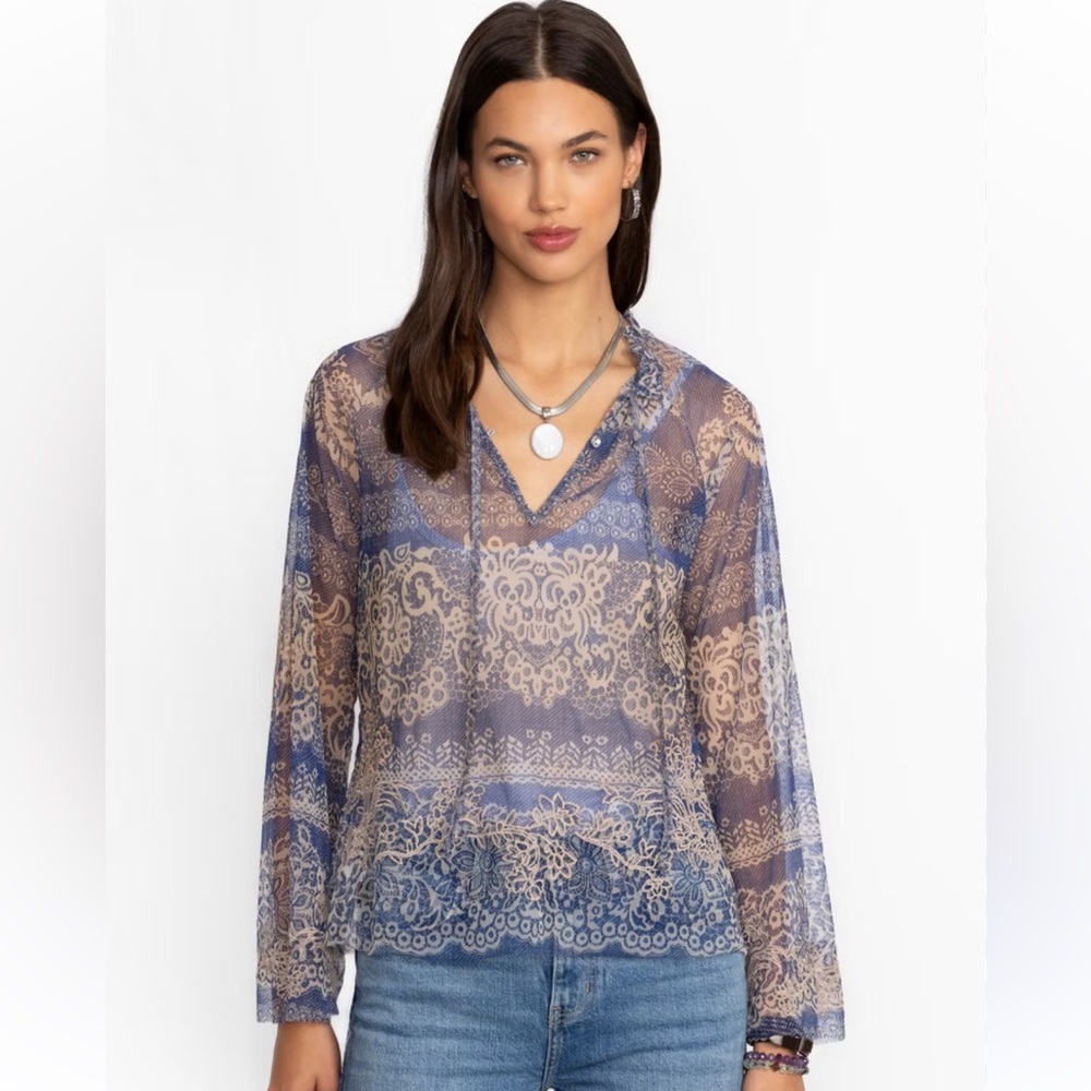 Johnny Was Mazzy peasant  Lace Blouse